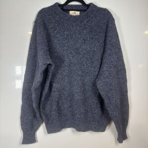 VTG Eastern Mountain Sports Wool Blend Sweater Mens XL Blue Black Outdoors